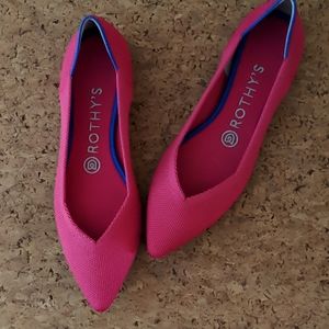 Rothy's Hot Pink Points size 7 EUC